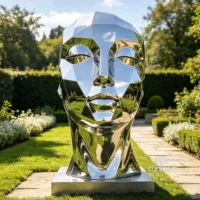 Stainless Steel Metal Abstract Face Statue