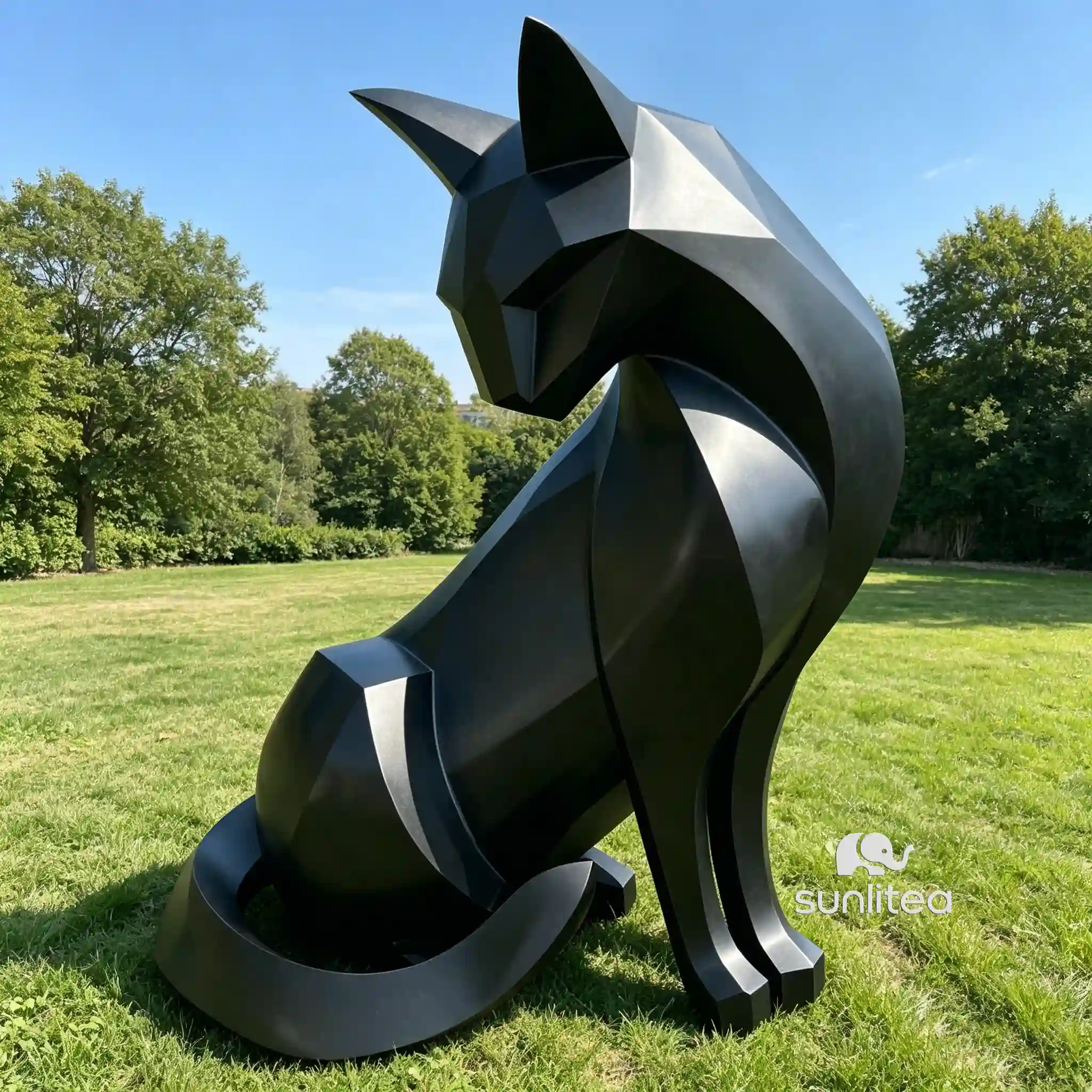 Vintage Black Cat Statue