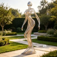 Wire Steel Abstract Dancer Sculpture