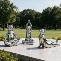 Yoga Cat Statue