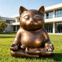 Zen Cat Statue