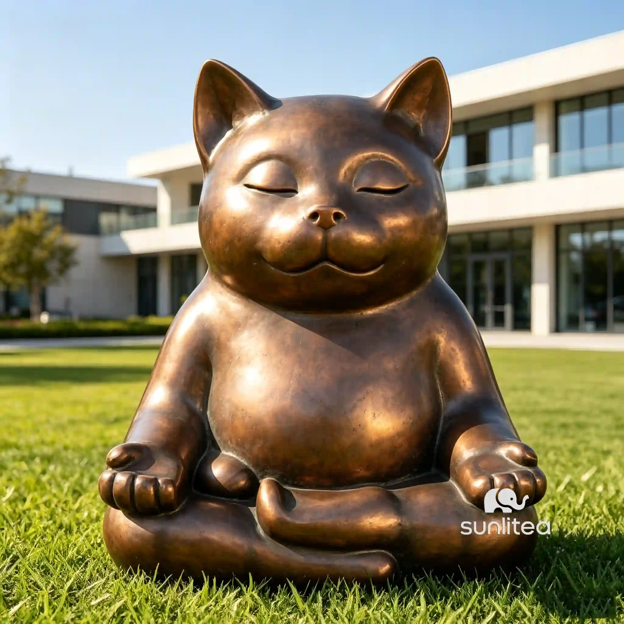 Zen Cat Statue