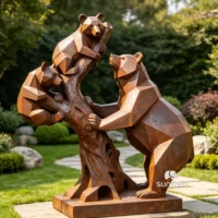 Abstract Bear Family Statue