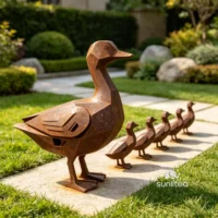 Abstract Duck Family Statues