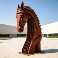 Abstract Horse Head Sculpture