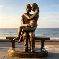 Abstract Lovers Embrace Sculpture