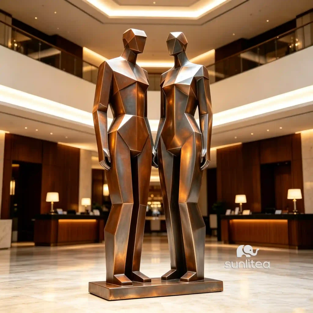 Bronze Abstract Couple Sculpture