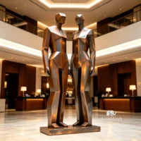 Bronze Abstract Couple Sculpture
