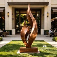 Bronze Abstract Flame Sculpture