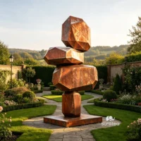 Bronze Abstract Rock Sculpture