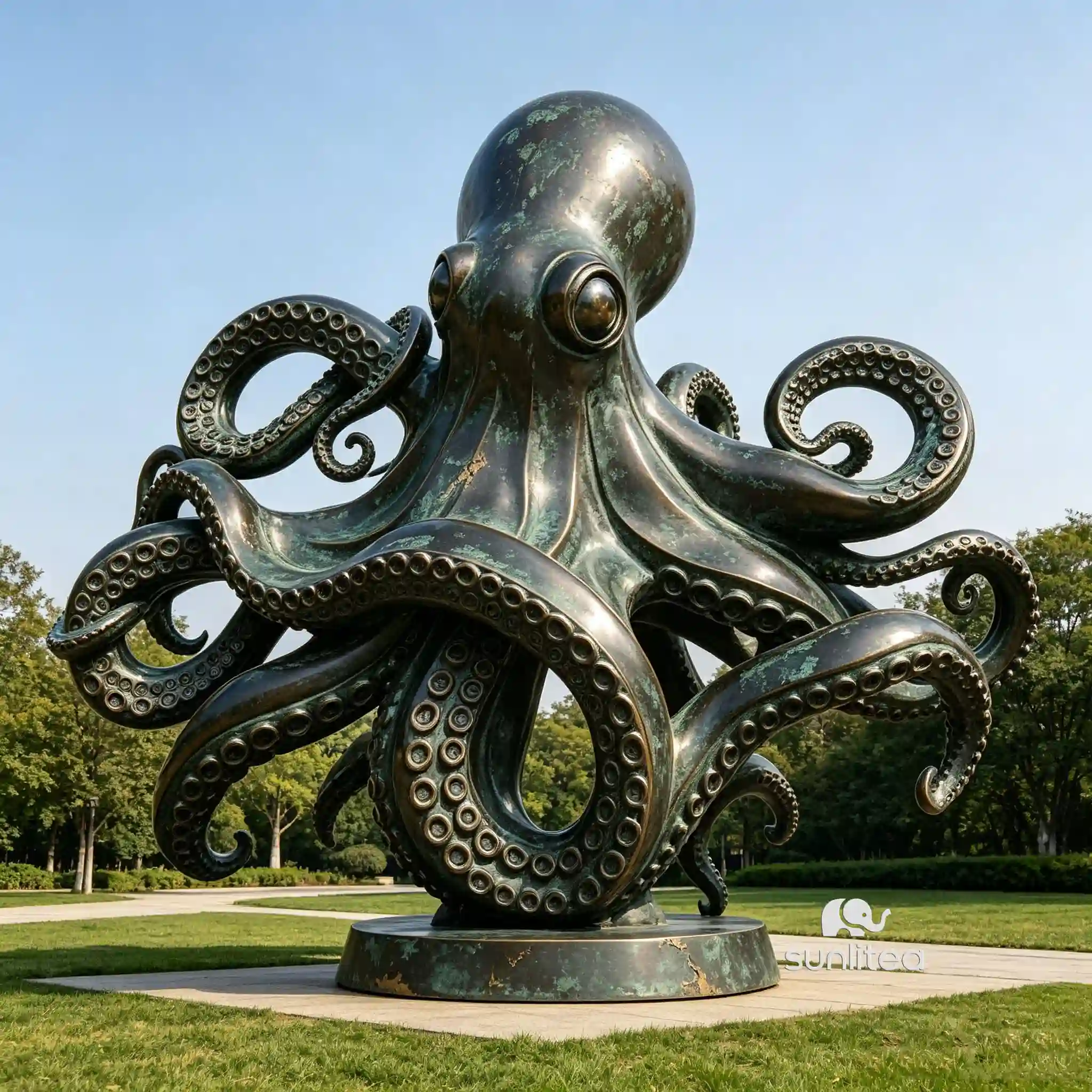Bronze Octopus Sculpture