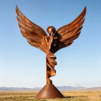 Corten Steel Abstract Angel Sculpture
