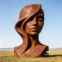 Corten Steel Abstract Bust Sculpture