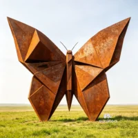 Corten Steel Abstract Butterfly Sculpture