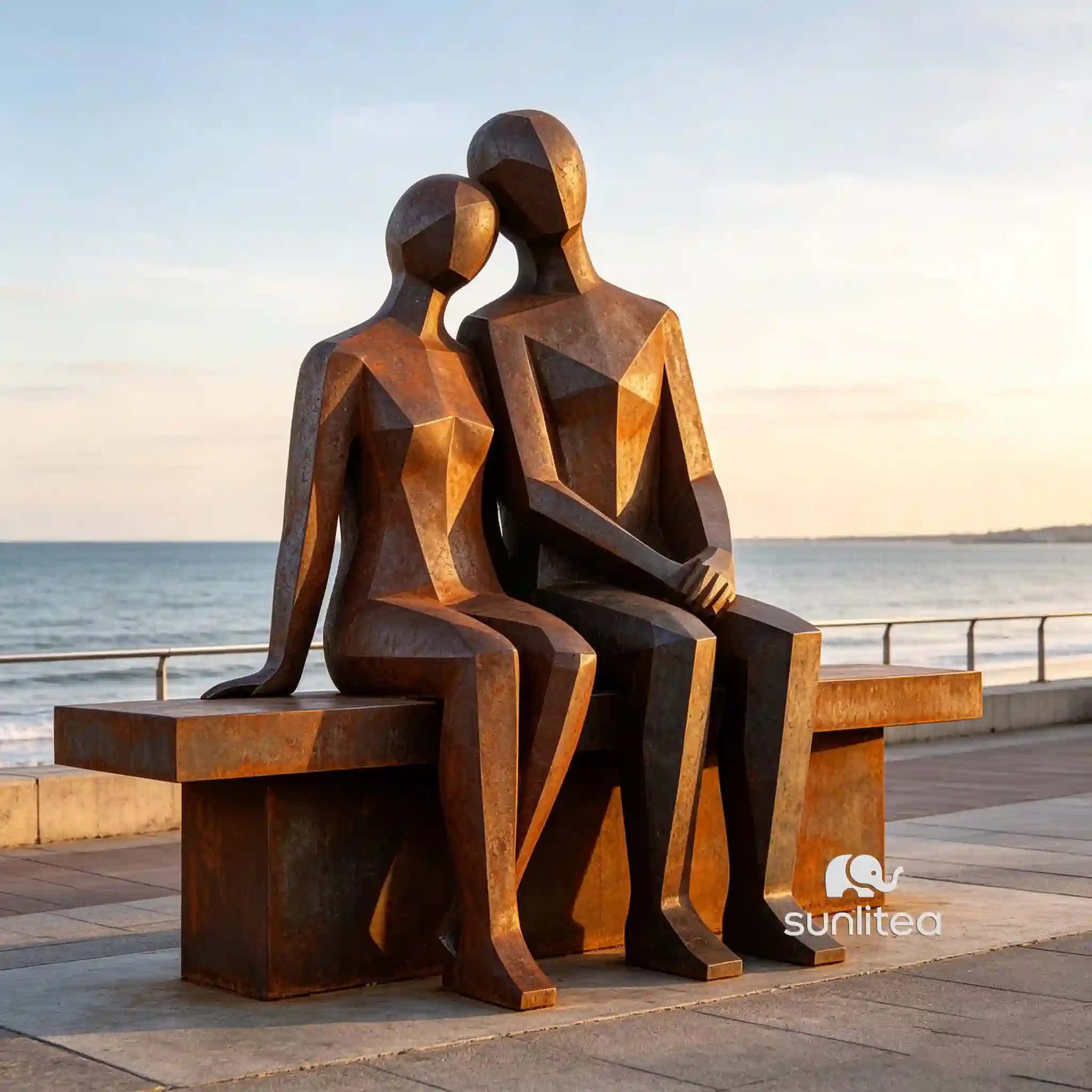 Corten Steel Abstract Couple Sculpture