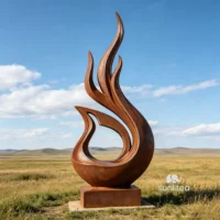 Corten Steel Abstract Fire Sculpture