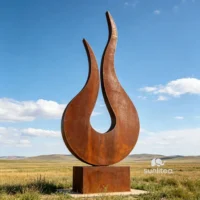 Corten Steel Abstract Flame Sculpture