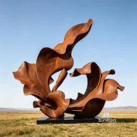 Corten Steel Abstract Flower Sculpture