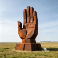 Corten Steel Abstract Hand Sculpture