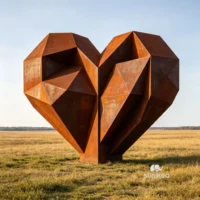 Corten Steel Abstract Heart Sculpture