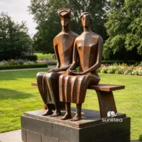 Corten Steel Abstract Lovers Sculpture