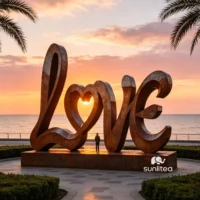 Corten Steel Decorative Abstract Love Sculpture