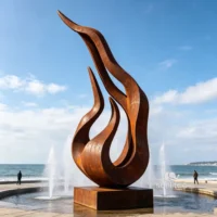 Corten Steel Flame Sculpture
