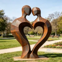 Geometric Abstract Couple Sculpture