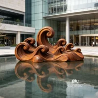 Geometric Abstract Wave Sculpture