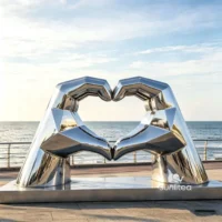 Geometric Hand Heart Sculpture