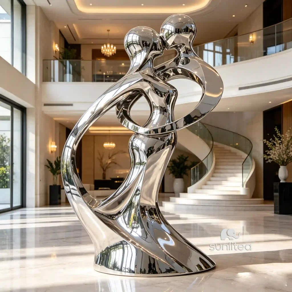 Kissing Abstract Couple Sculpture