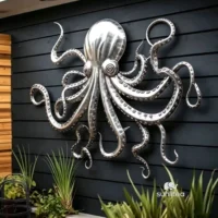 Metal Octopus Sculpture