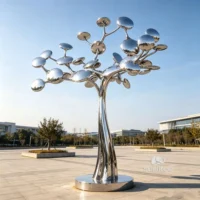 Mirror Metal Art Abstract Tree Sculpture