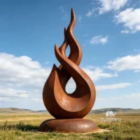 Modern Abstract Fire Sculpture