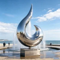 Modern Abstract Flame Sculpture