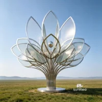 Modern Abstract Flower Sculpture