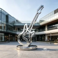 Modern Art Abstract Guitar Sculpture