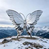 Outdoor Metal Abstract Butterfly Sculpture