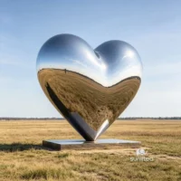 Polished Stainless Steel Abstract Heart Sculpture