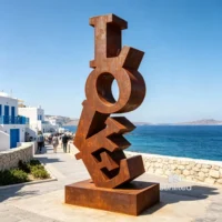 Rust Abstract Love Art Sculpture