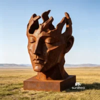 Rust Decor Abstract Bust Sculpture