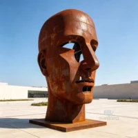Rust Decorative Abstract Head Sculpture