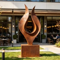 Rust Flame Garden Sculpture