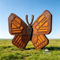 Rust Garden Abstract Butterfly Sculpture