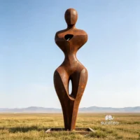Rust Metal Abstract Body Sculpture