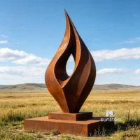 Rust Metal Abstract Fire Sculpture