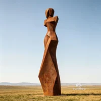 Rust Metal Abstract Human Sculpture