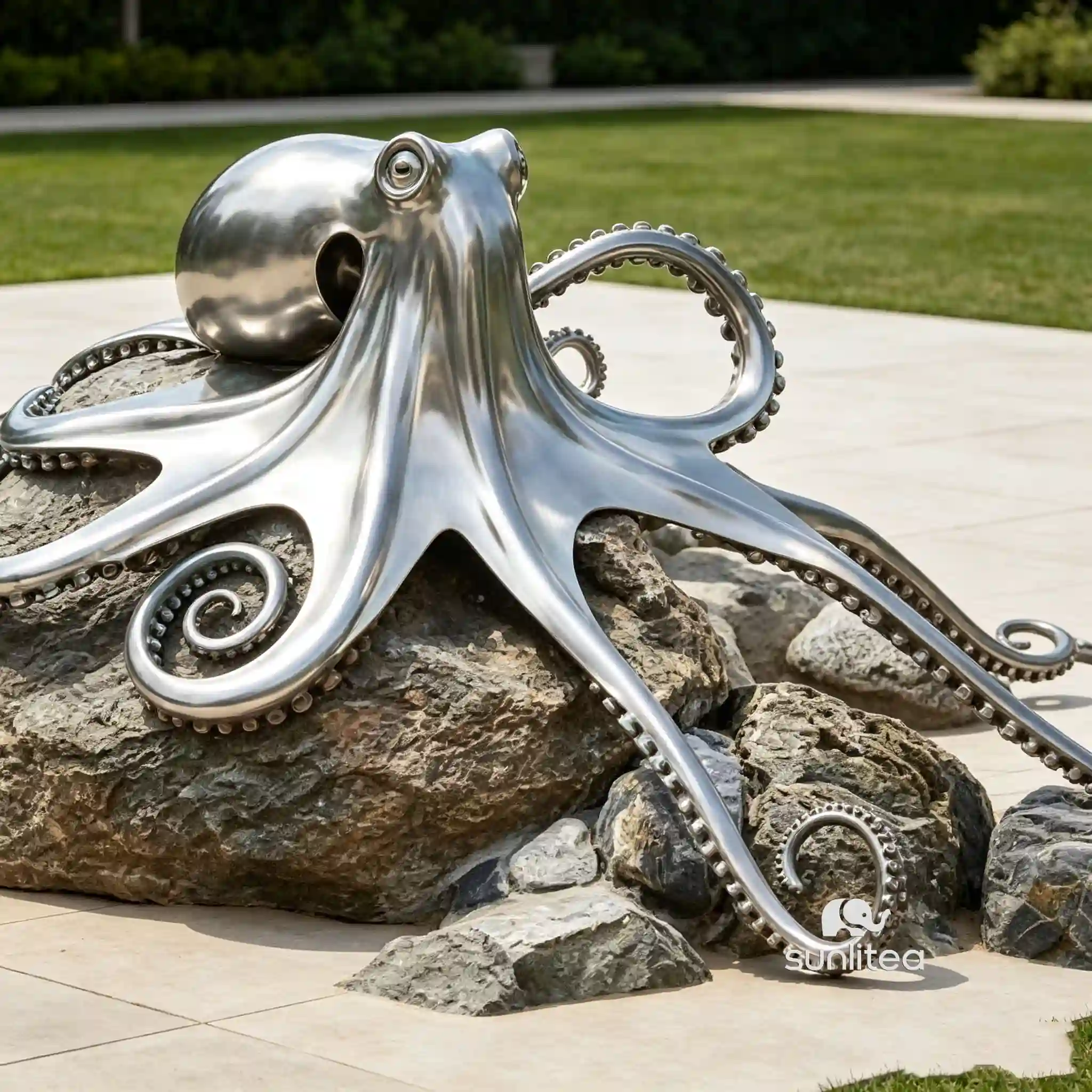 Silver Octopus Statue