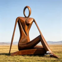 Sitting Decorative Abstract Human Sculpture