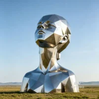 Stainless Steel Abstract Bust Sculpture